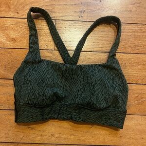 All in Motion Dark Green Reptile Pattern Top